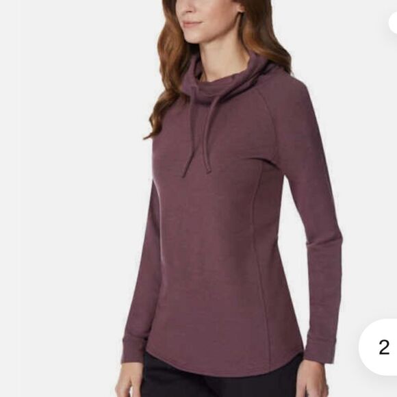 32 DEGREES M Soft Fabric Funnel Neck Lngslvs Heater Purple Women’s Pullover - Picture 2 of 9